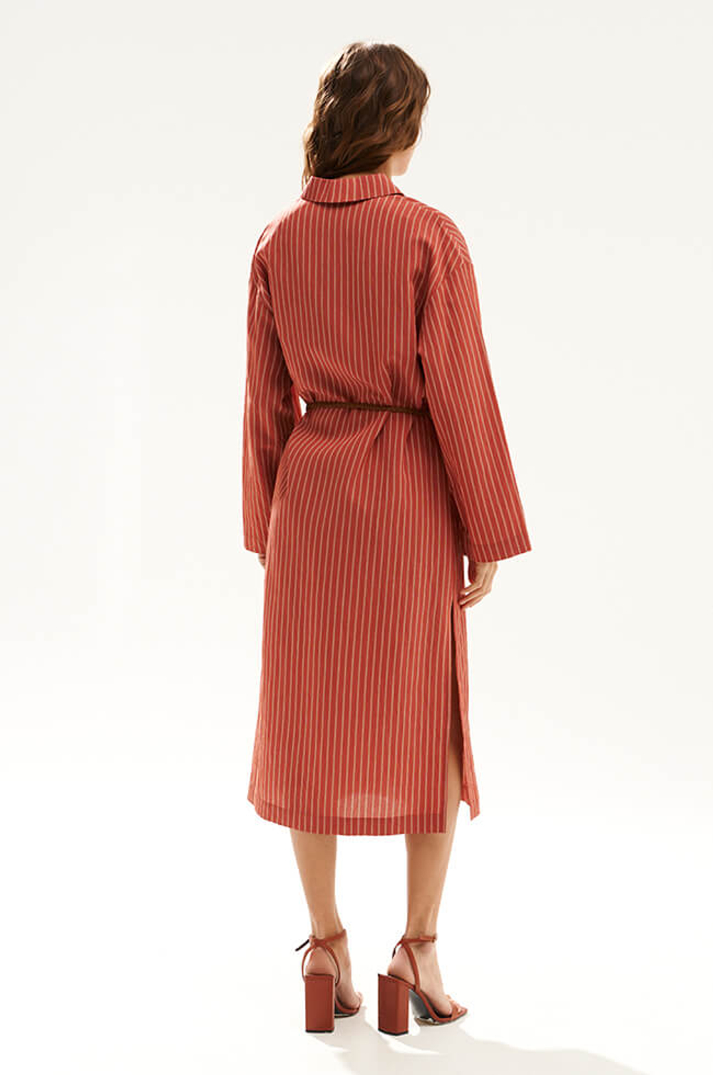 51745 Платье женское (терракотовый полоска)