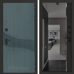 Входная дверь Бункер BN-13 - Зеркало панорама фацет с тонировкой Черный кварц