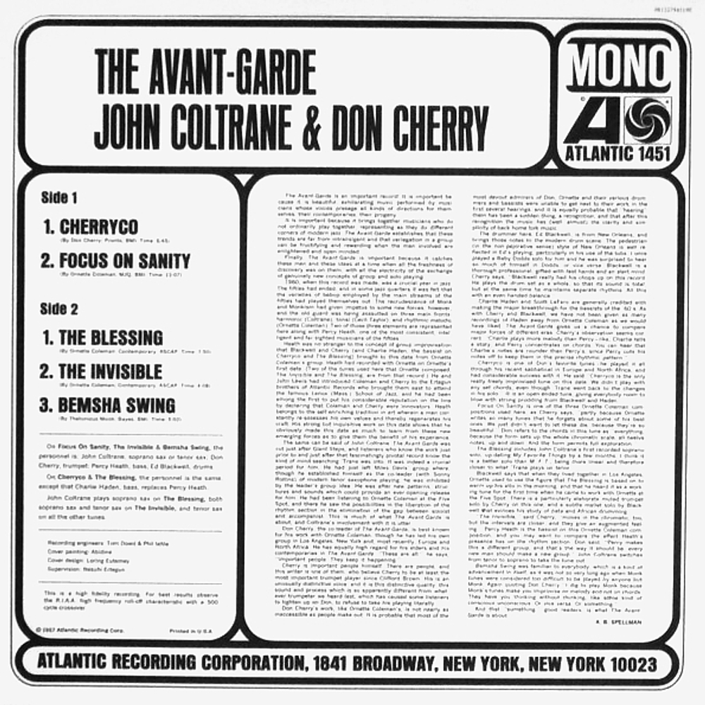 John Coltrane & Don Cherry / The Avant-Garde (LP)