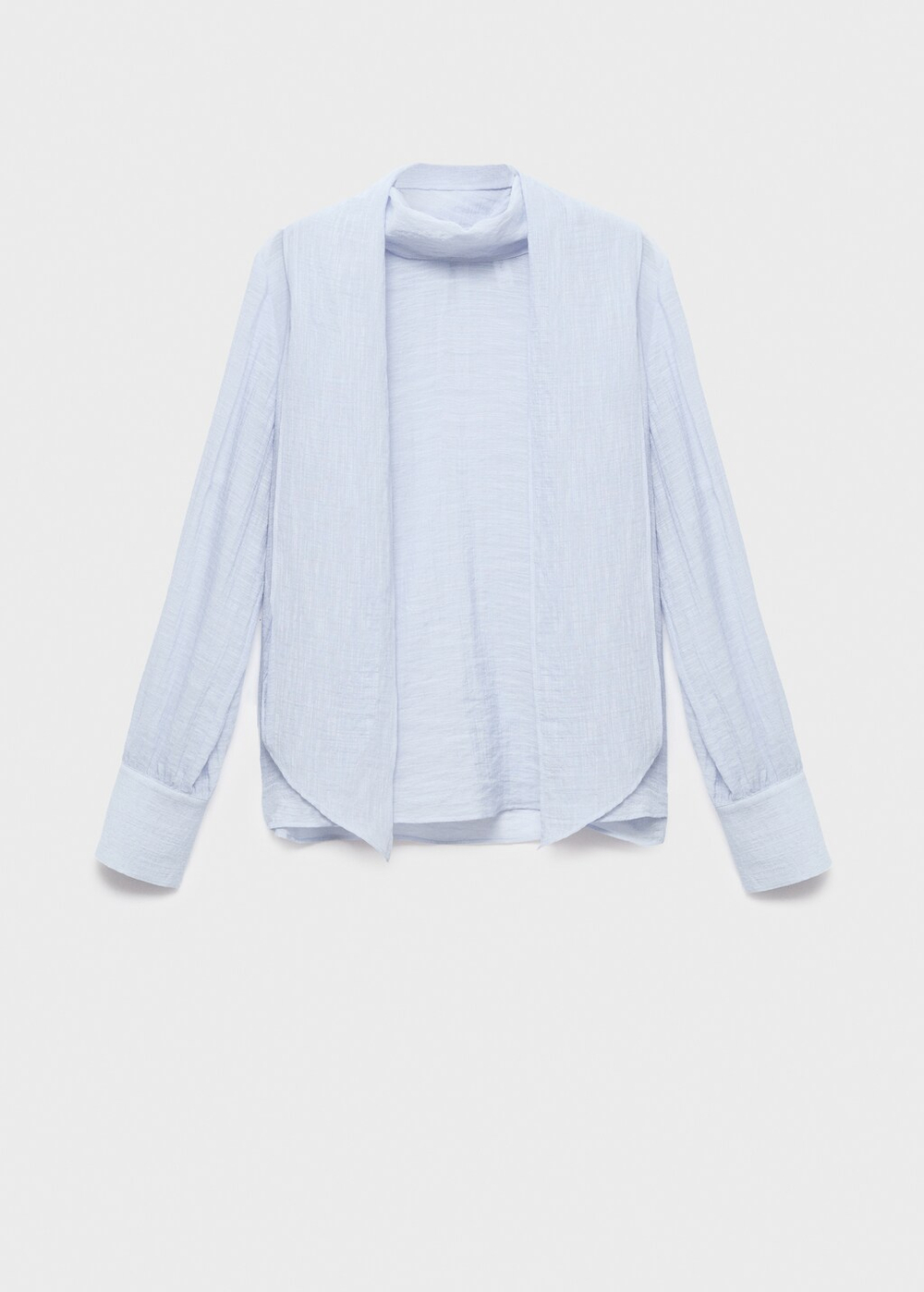 Блузка из рельефной ткани с шарфом