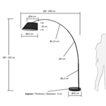 Торшер Lee черный