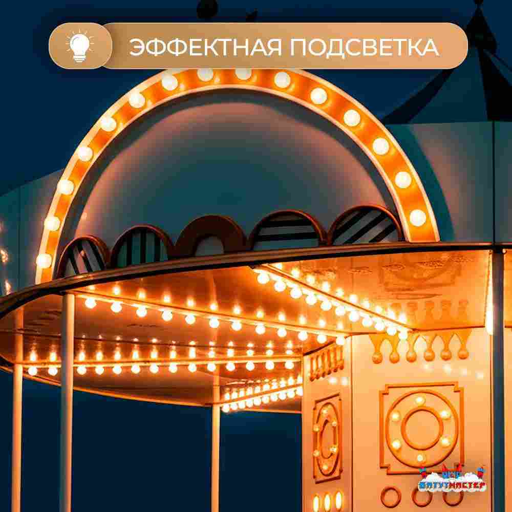 Электрическая свадебная карусель «Шарм» с LED-подсветкой, 16 мест