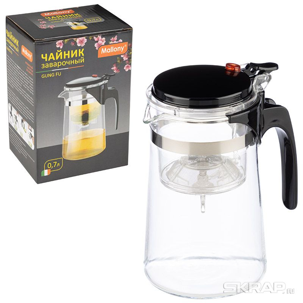 Чайник заварочный Mallony с кнопкой серия Gung Fu