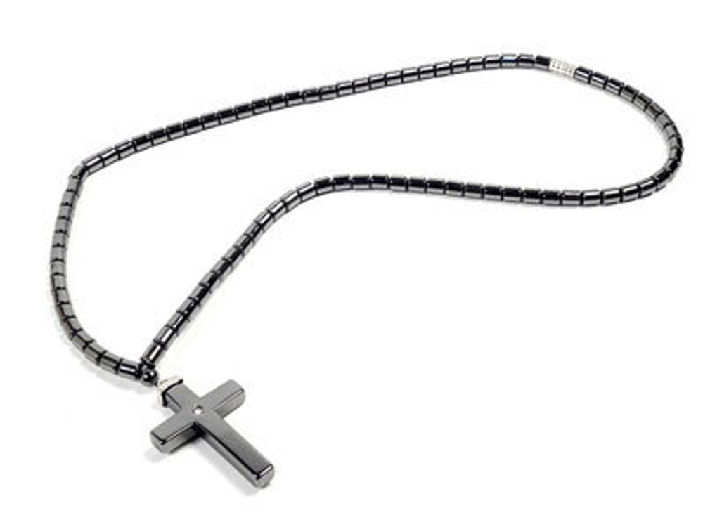 Бусы с подвесом гематит