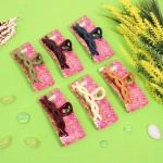 Заколка-краб для волос на блистере «Magic Gloss», косичка, микс 6 цветов, 11см