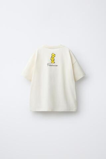 ZARA ФУТБОЛКА С КАРМАНОМ POCHACCO © SANRIO, БЕЛЫЙ