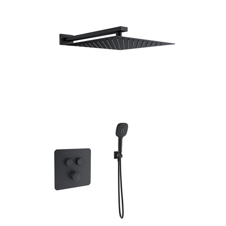 Встраиваемый термостат. смеситель для душа с троп. и руч. душем RS SMART K85T2011NM черный