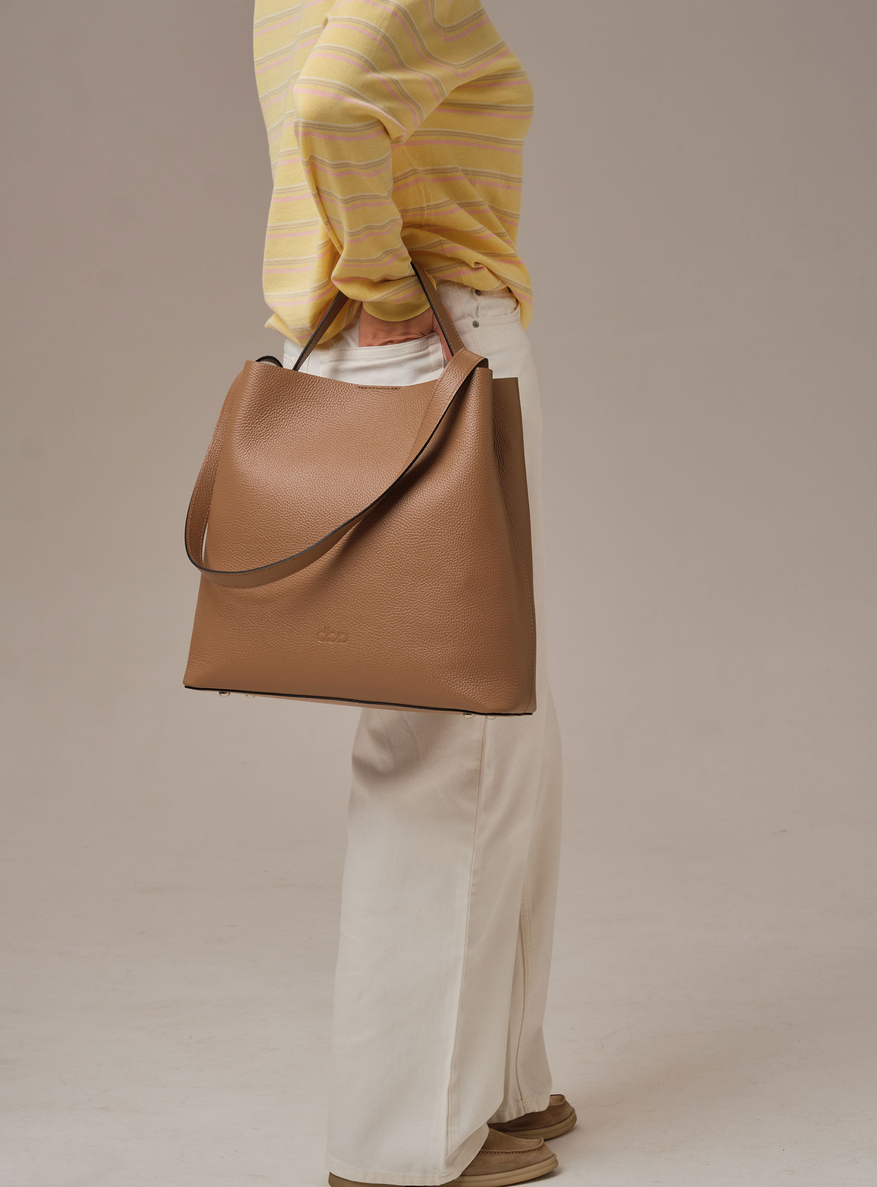 Кожаная сумка шоппер Olga DBR 30948 коричневый капучино