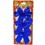 Бант на ёлку «Синий шик» 9 см (набор 3 шт)