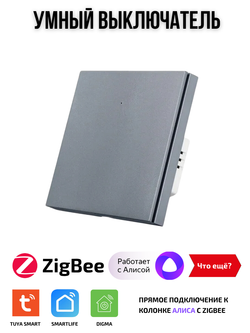 Умный выключатель ZigBee одноклавишный для Алисы