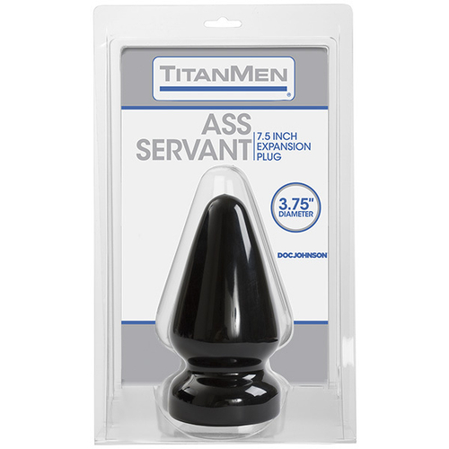 Черная анальная пробка 19,1см Doc Johnson Titan Men Tools Butt Plug Diameter Ass Servant 3203-01-CD