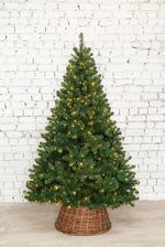 Елка с гирляндой 2в1 «Звёздная» (пвх) от 1.8 м до 3 м