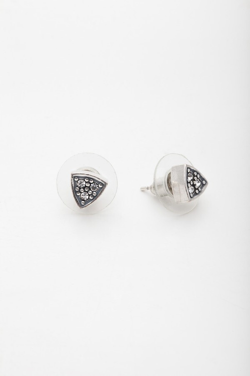 "Каган" серьги в серебряном покрытии из коллекции "Crystal Fang" от Jenavi с замком пусеты