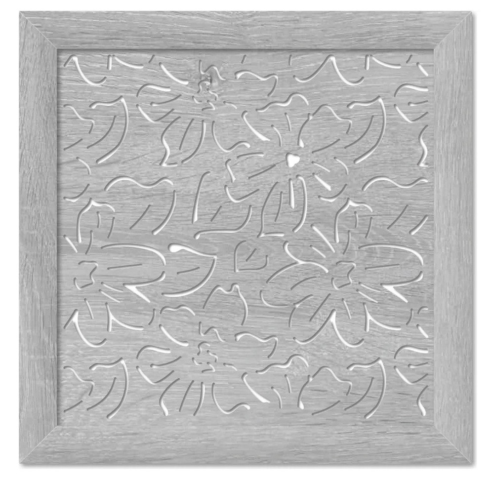 Экран для радиатора Стильный дом Цветы v547282 Дуб серый 600х600 мм