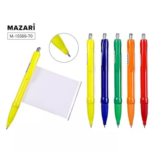 Ручка шариковая автоматическая  пиш. узел 1.0 мм МАЗАРИ Шпаргалка синяя (M-15569-70)