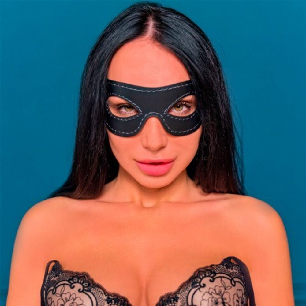 Открытая маска из натуральной кожи, овальная