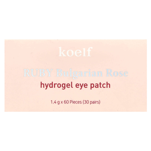 Koelf, Гидрогелевые патчи для глаз с рубином и болгарской розой, 60 шт.