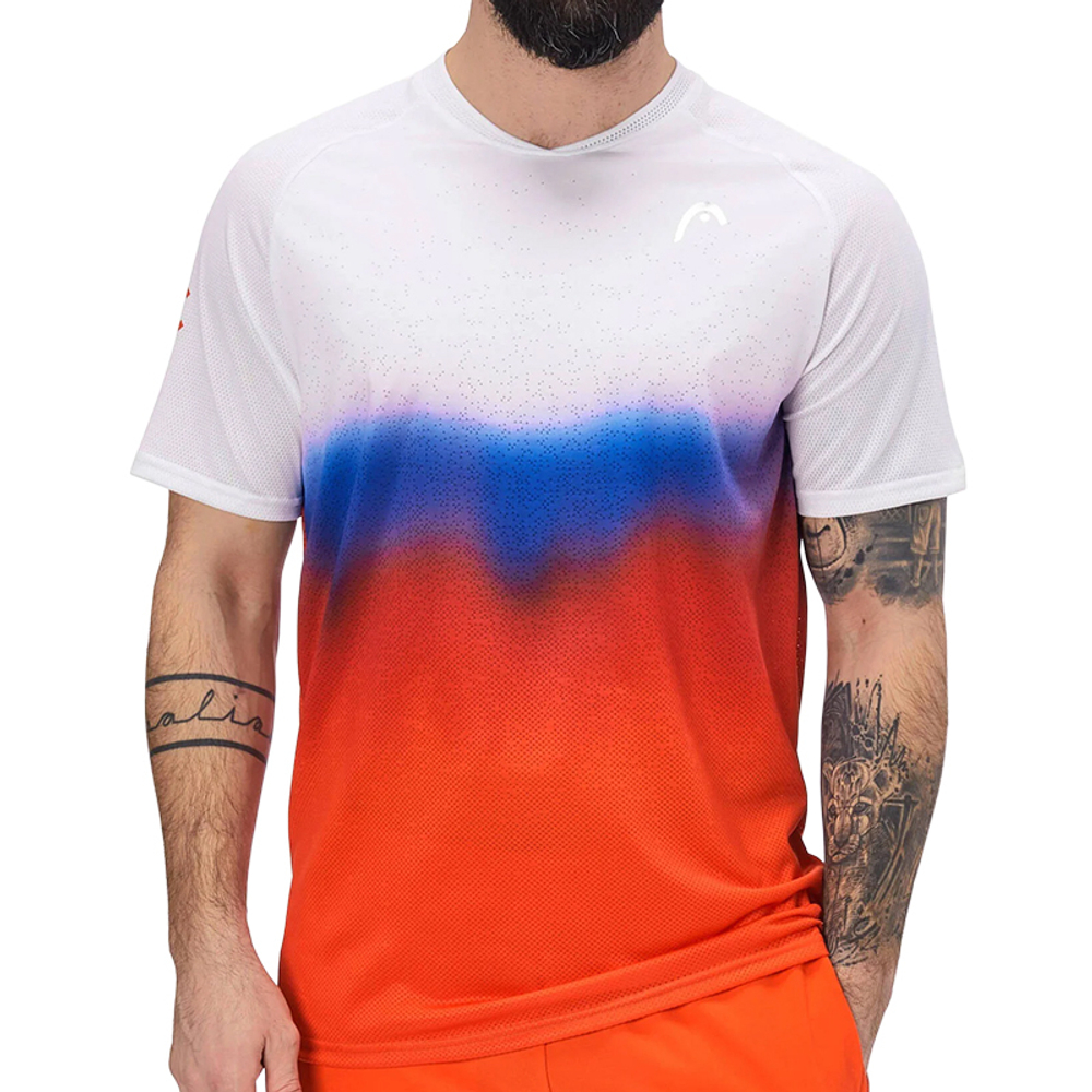 Мужская теннисная футболка Head Performance MC New York T-Shirt Men - white/orange