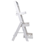 Подставка для цветов и декора напольная 3 полки из массива сосны Флорэль, деревянная этажерка для цветов на подоконник в стиле рустик, белая