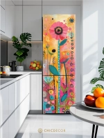 Наклейка интерьерная на холодильник Цветок Африки