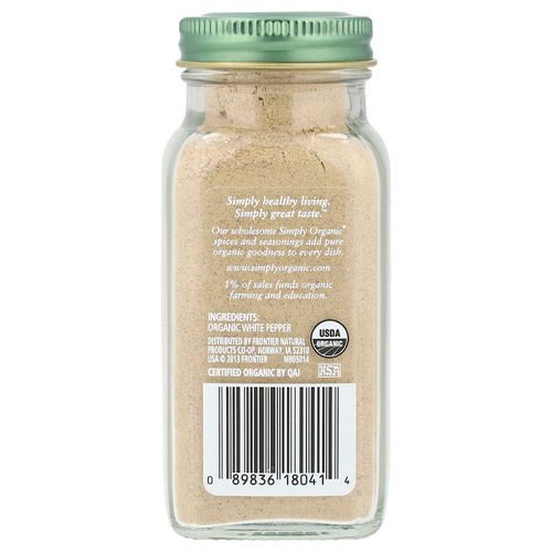 Simply Organic, белый перец, 81 г (2,86 унции)