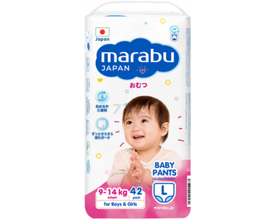 Подгузники-трусики Marabu L 9-14 кг 42шт.