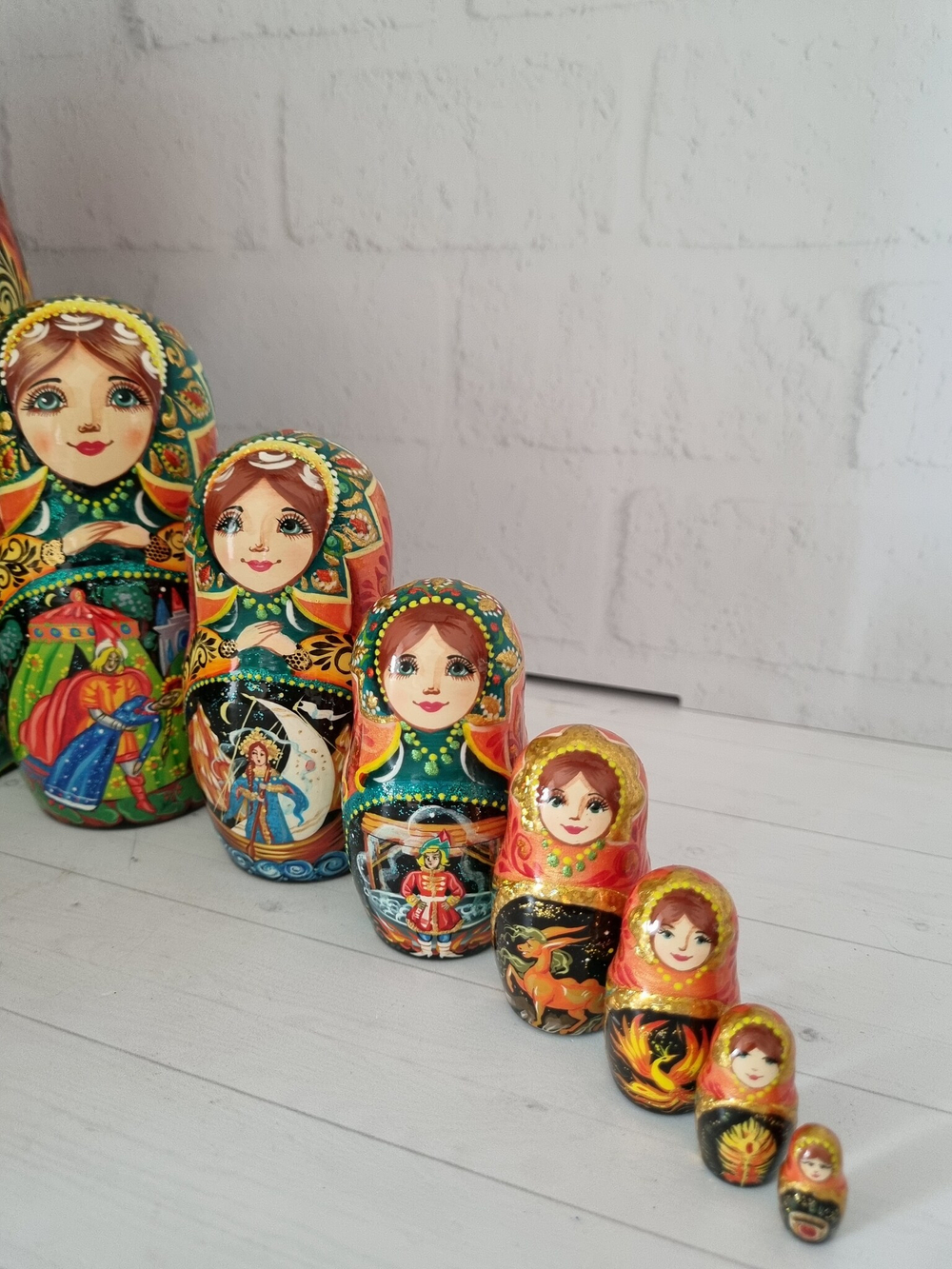 Матрешка 26см "Конек горбунок" 10 мест