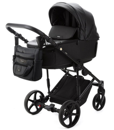 Детская коляска Adamex Zico Deluxe New 3 в 1 ZN-SA02 ЧЕРНАЯ КОЖА