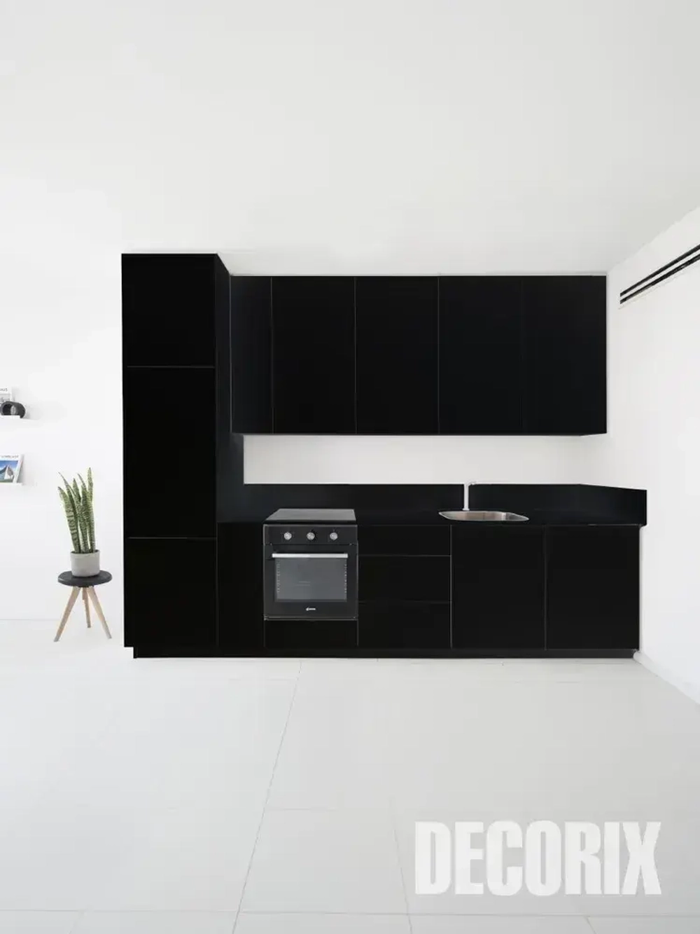 Краска аэрозольная черная матовая акриловая DECORIX - эмаль в баллончике для любых поверхностей 210 мл