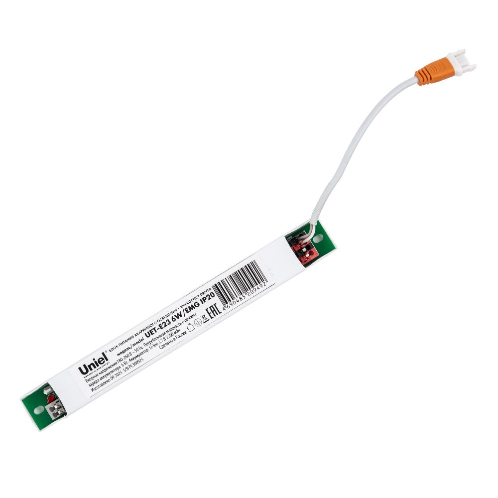 UET-E23 6W-EMG IP20 Блок аварийного питания для светодиодных панелей PREMIUM+ подходит для накладного монтажа с рамкой. TM Uniel