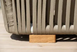 "Форли" лаунж-зона 4-местная плетеная из роупа (веревки), каркас алюминиевый светло-серый, роуп серо-коричневый