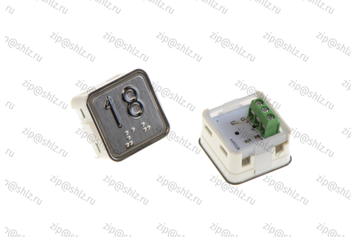 Кнопка (кнопочный модуль) KA302-D-R "18 этаж", квадратная, динамическая красная подсветка, Брайль