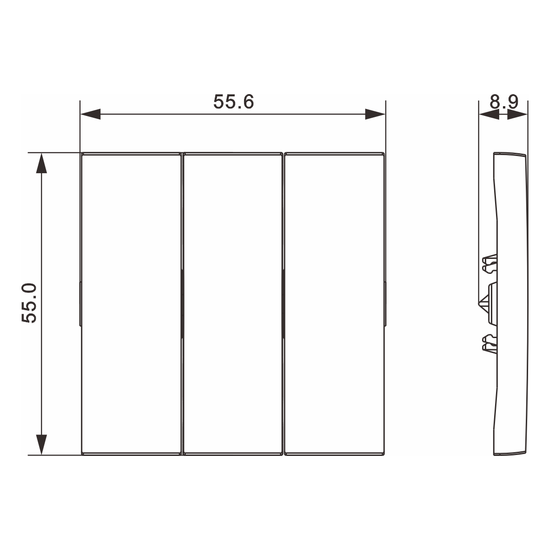 Клавиша 3-я,  матовый кремовый,  серия A07