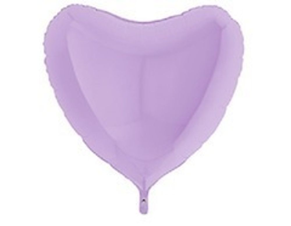 Г Б/РИС СЕРДЦЕ 36"/91 см, Пастель Matte Lilac (сиреневый матовый)  (БГ-150)