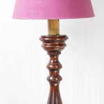 Стильный торшер из массива дерева с тканевым абажуром