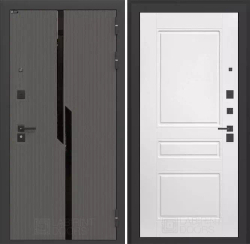 Входная металлическая дверь CARBON (Карбон) 23 Белый софт / Графит Лофт