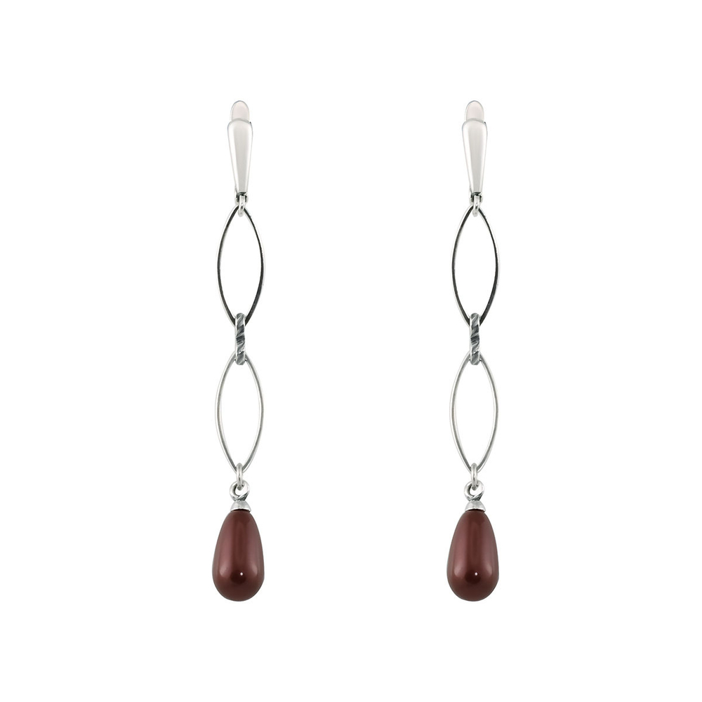 "Аперитив" серьги в серебряном покрытии из коллекции "Бар" от Jenavi c английским замком