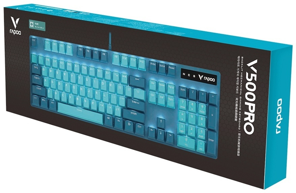 Клавиатура Rapoo V500PRO Cyan Blue голубой