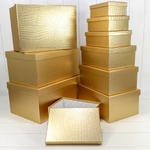 Коробка 50х35х25 см Набор 10 шт "Кожа крокодила" матовый (Золотой)