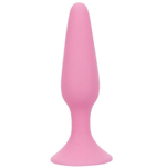 Розовая анальная пробка BEAUTIFUL BEHIND SILICONE BUTT PLUG - 11,4 см. (Цвет: розовый)