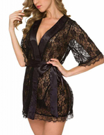 Пеньюар кружевной Daniela с трусиками черный S/M