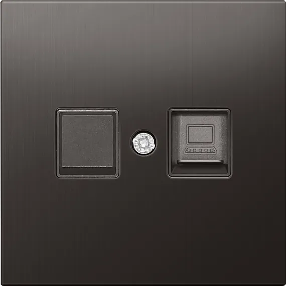 Donel R98 METAL никель Накладка для розетки RJ45/RJ11, одиночная, серия DA