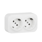 Розеточный блок двойной с заземлением без шторок IP20 16А 250В белый Quteo Legrand