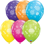 Шар латексный 28см Кексы и Подарки (Ассорти)