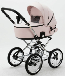 Детская коляска Adamex Porto Retro 2 в 1 PO-PS26 (РОЗ.ТК+РОЗ.КОЖА)
