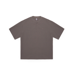 Футболка Blue Monte Waffle Knit Henley Short-Sleeve T-Shirt "Yunzhi Brown"
