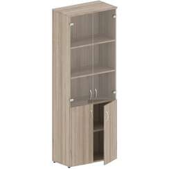 Шкаф для документов Континент дуб кронберг ЛФ217 тонир. стеклом 800х406х2000