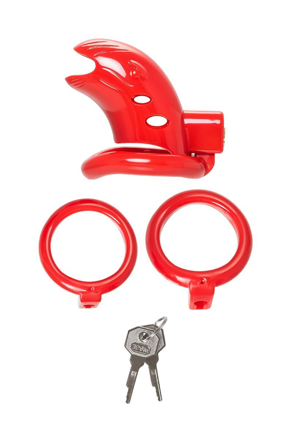 Красный мужской пояс верности из пластика (Цвет: красный)