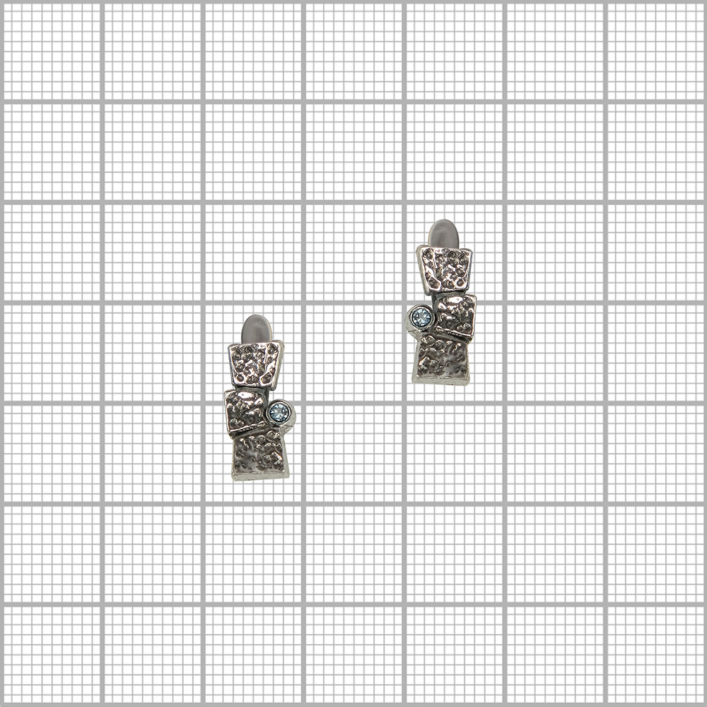"Леви" серьги в серебряном покрытии из коллекции "Финляндия" от Jenavi  с английским замком