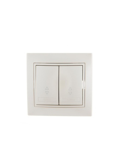 Переключатель проходной 2-кл. СП Mira 10А со вставкой жемчуж./бел. перламутр. LEZARD 701-3030-106